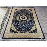 Китайский шерстяной ковер 0054005 Синий-бежевый